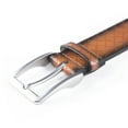thumbnail image 3 of Men's Belt Grid Pattern Genuine Leather Casual Dress Belt with Single Prong Buckle, 3 of 5