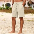 thumbnail image 6 of LTTVQM Cotton Linen Shorts for Men Casual Elastic Waist Drawstring 2026 Summer Beach Vacation Shorts with Pockets Khaki XL, 6 of 7