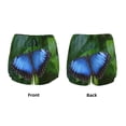 thumbnail image 3 of Susaid Blue Morpho butterfly Print Women's High Waisted Running Shorts Quick Dry Athletic Gym Track Workout Shorts Zip Pocket-Medium, 3 of 7