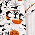 thumbnail image 6 of CUZIBR Girls Outfits Sets Halloween Pumpkin Bat Cat Print Lapel Button Short Sleeve Pajama Top Matching Shorts Two Piece Kids Sleepwear Set,White,5-6 Years, 6 of 9