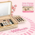 thumbnail image 4 of EasyinBeauty Travel Makeup Case with Lighted Mirro- Pink, 4 of 7