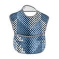 thumbnail image 2 of Hirioo Cozy Knitted Blue Chevron for Baby Waterproof Pocket Bib Adjustable Closed for Babies Toddlers with Large Pocket 6-24Months, 2 of 8