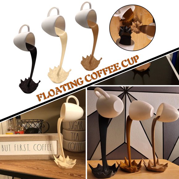 Floating Coffee Cup Mug Sculpture Kitchen Pouring Spilling Decoration And Coffee Mugs Vintage Caps Coffee Set You Are Amazing Coffee Mug Vacuum Mug 10oz