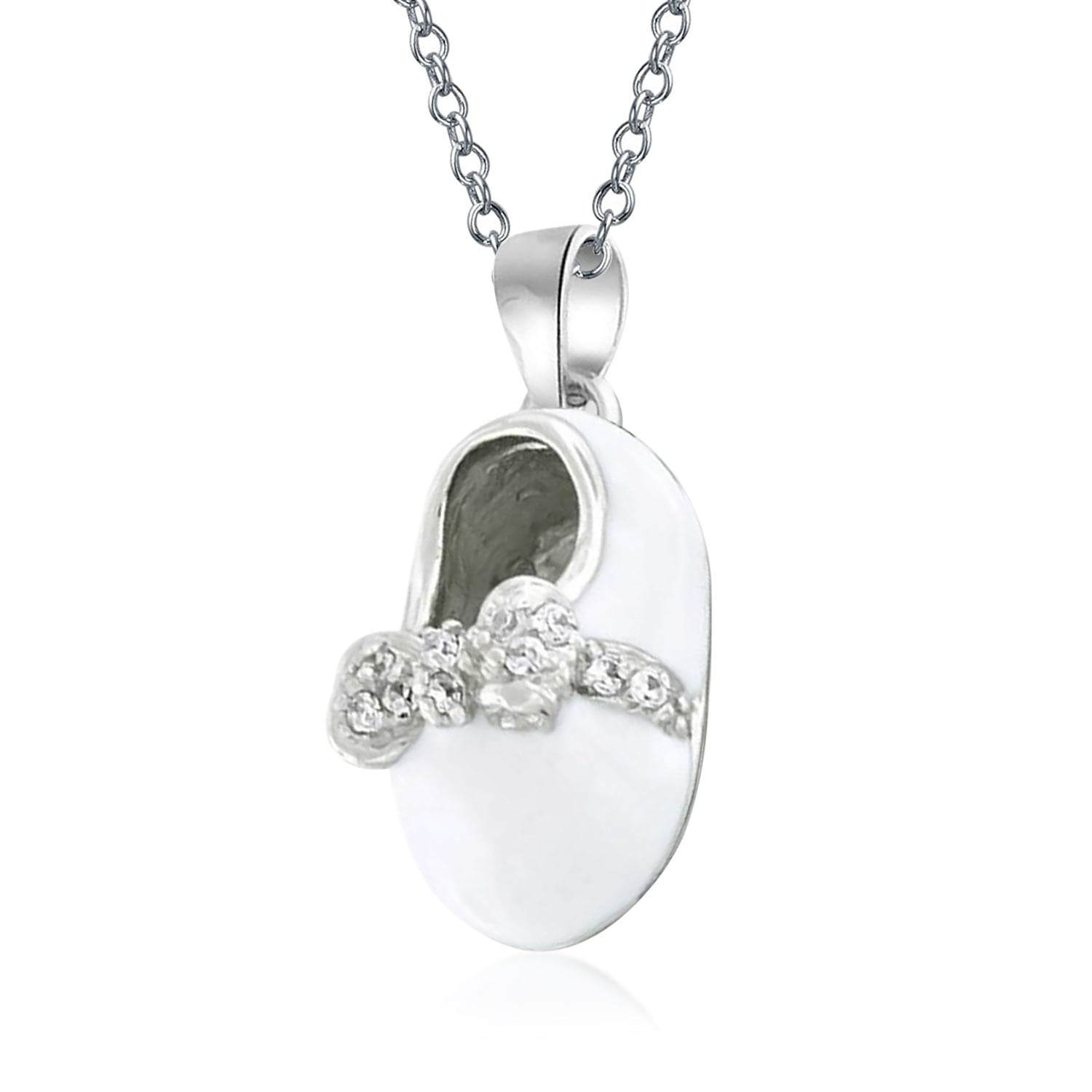 .925 Sterling Silver CZ Charm Pendant