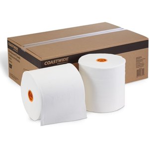 Coastwide Professional Cwjht-Wht Hardwound Paper Towels, 1-Ply, 800 Ft./Roll