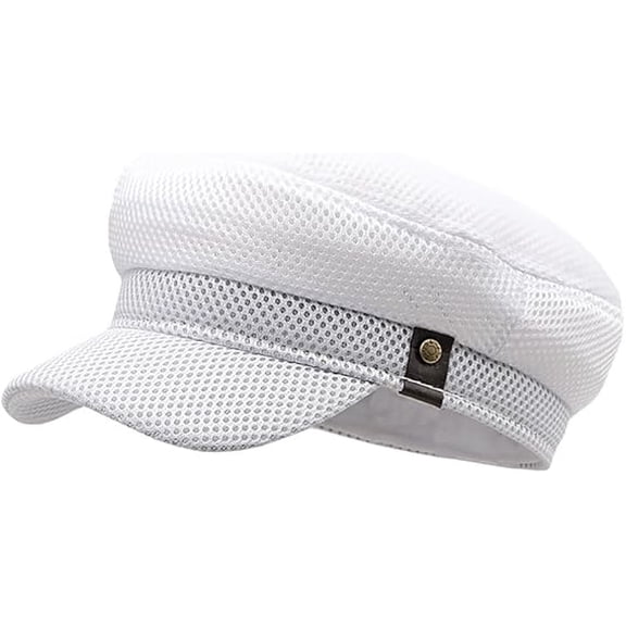 DOVACKA Summer Lightweight Mesh Gatsby Hat, Solid Plain Chauffeur Newsboy Beret for Women