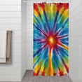 thumbnail image 2 of Colorful Rainbow Tie Dye Spiral Pattern Shower Curtain 36"x72" ,Bathroom Decorative Shower Curtains Set with 12 Hooks,Modern Waterproof Washable Shower Curtain, 2 of 6