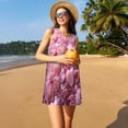 thumbnail image 3 of Fotbe Pink Glitter Heart Candy Vestido de Verano sin Mangas para Mujer – Vestido Midi Línea A, Estilo Camiseta Floral, Vestido Playero Casual y Fluido, 3 of 7