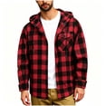 thumbnail image 3 of StSilkitty Button down Shirt Jacket for Mens Plaid Long Sleeve Drawstring Front Hooded T-Shirts with Pockets Lightweight Casual Shacket, 3 of 5