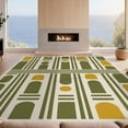 thumbnail image 2 of Design&I 5'x7' Ultra Soft Area Rug, Olive and Mustard Geometric Design Bold Abstract with Vertical Stripes Fluffy Washable Non Shedding for Bedroom Living Room Home Office, 2 of 3