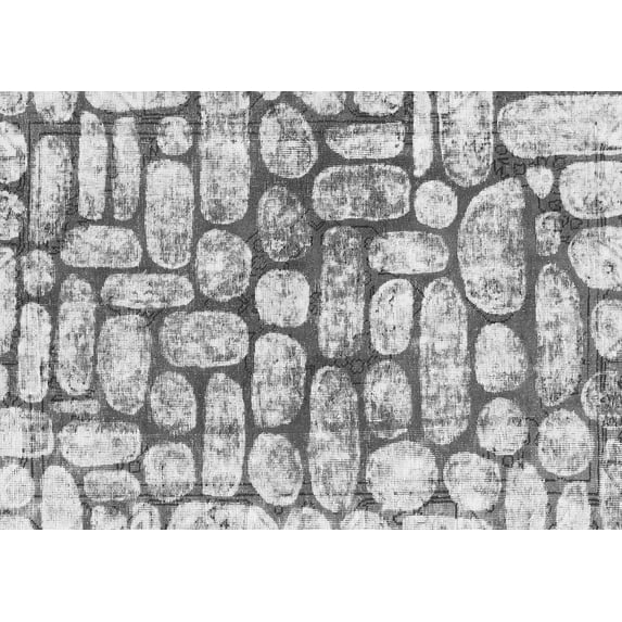 Ahgly Company Indoor Rectangle Abstract Gray Modern Area Rugs, 7' x 9'