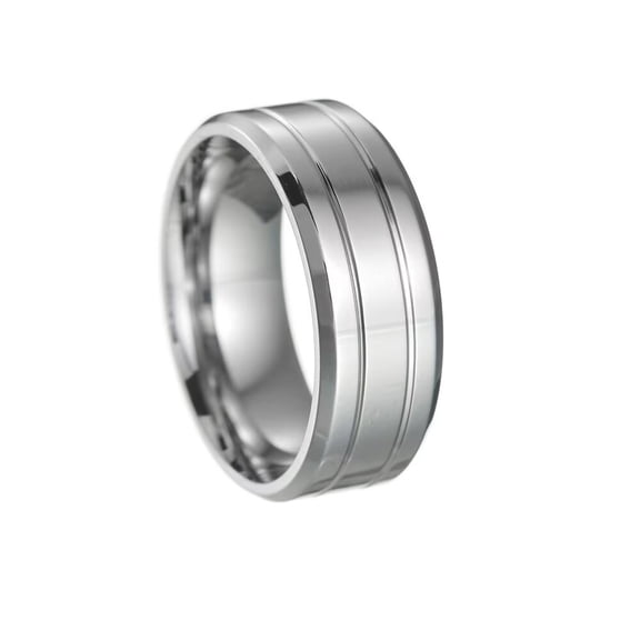 HIJONES Men Women's 8mm Stainless Steel Ring Band Jewelry Silver Size 10