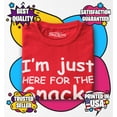 thumbnail image 3 of Shop4Ever I'm Just Here for the Snacks Funny Toddler's Cotton T-Shirt 5T/6T Red, 3 of 6