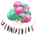 thumbnail image 1 of Set de decoración de pancartas y globos perfecl De Látex rico y Confeti Verde, 1 of 8