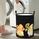 thumbnail image 5 of Balery Hello Spring Sunflower Gnomes Cesta de ropa redonda con asas, impermeable, independiente, para ropa, juguetes, dormitorio y familia-Small, 5 of 6
