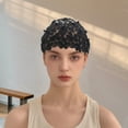 thumbnail image 4 of Unique Bargains 1 Pc Fashion Faux Pearl Floral Wide Headwrap Black, 4 of 5