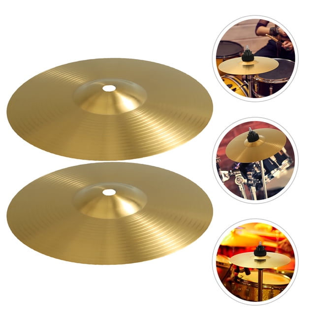 OULII Golden Brass Cymbal Set 10In 2Pcs for Drum Set Cymbals Jazz Practice Sessions