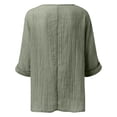 thumbnail image 4 of CAIXIA Women's Casual V Neck Summer Tee Stylish Solid Color Top For Easy Outfit Pairing With Jeans And Pants Plus Size Tops for Women,Green, 4 of 5