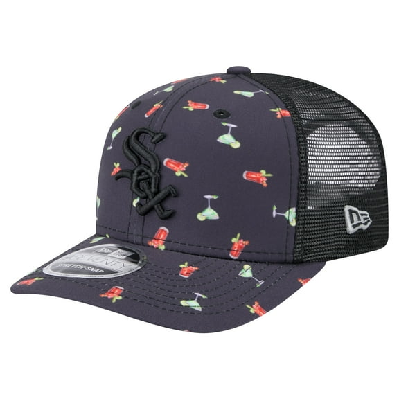 Men's New Era Navy Chicago White Sox Adventure Drinks Pattern 9SEVENTY Stretch-Snap Hat
