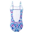 MSemis Girls Mermaid Swim Set, One Piece Ruffle Bathing Suit with UPF 50+, Colorful Fish Scales