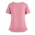 thumbnail image 4 of Scrub Tops for Women Breathable Stretch Fabric V-Neck Scrub Shirts, 4 Pocket Comfortable Scrub Tops Pink M, 4 of 4
