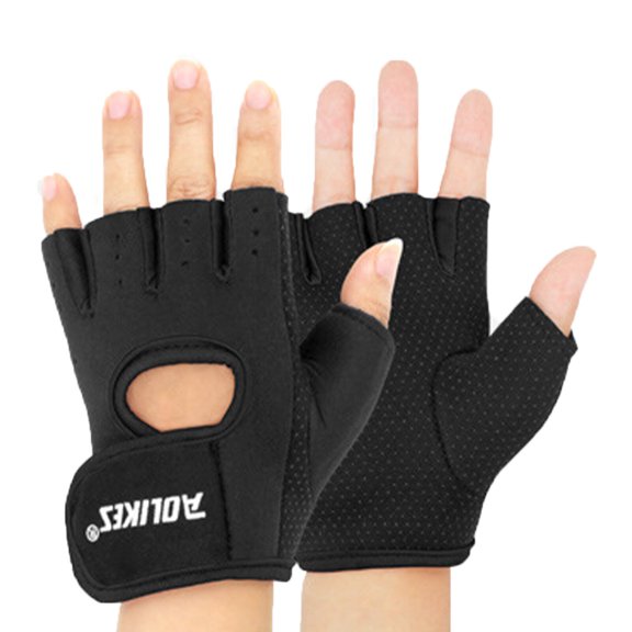 TELOLY Workout Gloves Anti-Slip Grip Workout Gloves Women Light But Warm Weight Lifting Gloves for Women Cold-Weather Protection Black S