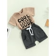thumbnail image 3 of Genuiskids Toddler Boys Summer Outfits 3M 6M 12M 18M 2T 3T Infant Clothes Short Sleeve T-shirt Tops Drawstring Shorts Kids Casual Father's Day Outfits, 3 of 9