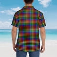 thumbnail image 4 of Sikiie Rainbow Houndstooth Print Men's Hawaiian Shirt, Summer Beach Button Pocket Short Sleeve T-Shirt,Medium, 4 of 7