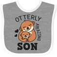 thumbnail image 3 of Inktastic Otterly Amazing Son with Mother and Child Otter Boys Baby Bib, 3 of 4