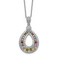 thumbnail image 3 of Sterling Silver Multicolor Cubic Zirconia Necklace, 3 of 5