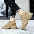 thumbnail image 7 of KELINFONG Men's Shoes Winter Snow Shoes Furry Lined Warm Work Casual Shoes Lace up Outdoor Sneakers, 7 of 7