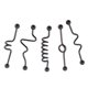 thumbnail image 3 of 5 Piezas Pendientes Túneles de Oreja Joyas Pircing Pendientes de Color Negro Accesorios Negro Yinane Pendiente de barra industrial, 3 of 8