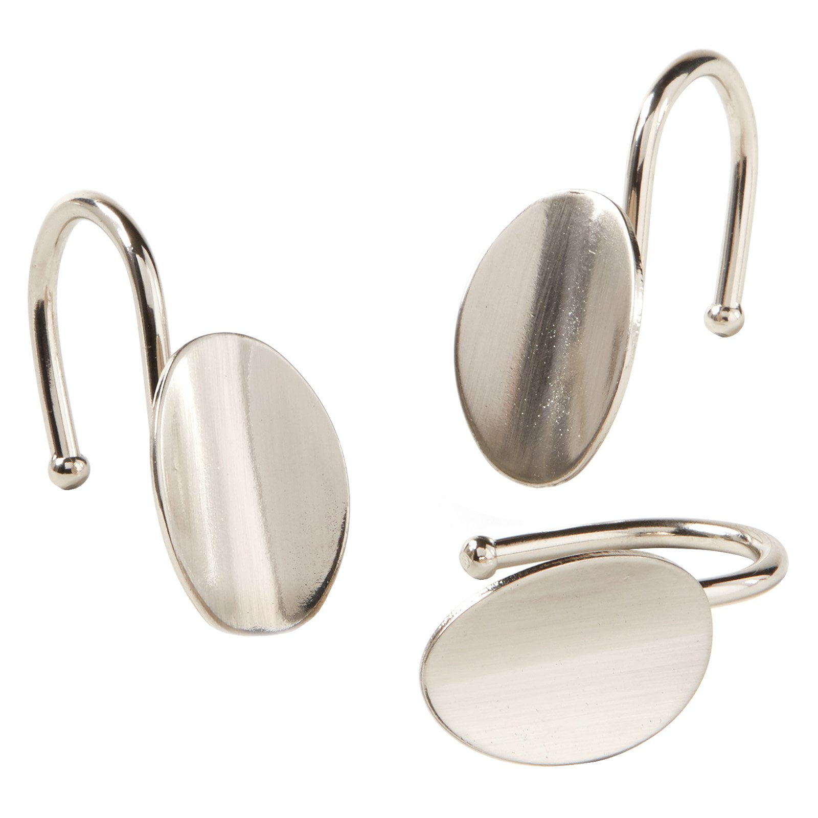 SKL Home Loop Shower Curtain Hook Set, Silver, 12 piece