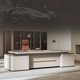 thumbnail image 4 of Luxury Nordic Boss Table Storage Standing Modern Office Desk Storage Italian Executive Scrivanie Per Computer Office Furniture My Lux Decor Round, 4 of 10