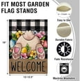 thumbnail image 2 of Welcome Easter Bunny Rabbit Small Decorative Garden Flag, Egg Flowers Farmhouse Yard Lawn Outside Decor, Spring Buffalo Plaid Check Burlap Outdoor Home Decoration Double Sided 12 x 18, 2 of 6
