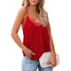 thumbnail image 1 of Camiseta sin mangas con cuello Halter para mujer, tops de encaje de ganchillo con cuello en V, camisola suelta con tiras, camiseta, lavable a máquina, mangas con ribete de encaje, sin mangas Fokelyi WMXL-43-14, 1 of 6