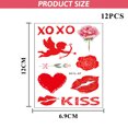 thumbnail image 2 of 12 Sheets Waterproof Lasting Tattoo Stickers Water Transfer Temporary Tattoos, Valentine's Day Body Fake Tattoos, 2 of 5