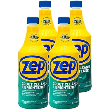 Zep Industrial Grout Cleaner And Brightener - 32 Ounce (Pack Of 4) Zu104632 - Deep Cleaning Pro Formula