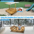 thumbnail image 5 of Gowoodhut Wooden Sandbox with Lid, Kids Sandbox with Cover Outdoor, Sandbox with 2 Foldable Bench Seats for Backyard, 5 of 8