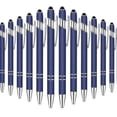 thumbnail image 1 of 12 Pieces Ballpoint Pen with Stylus Tip, 1.0 mm Black Ink-Dark Blue, 1 of 5