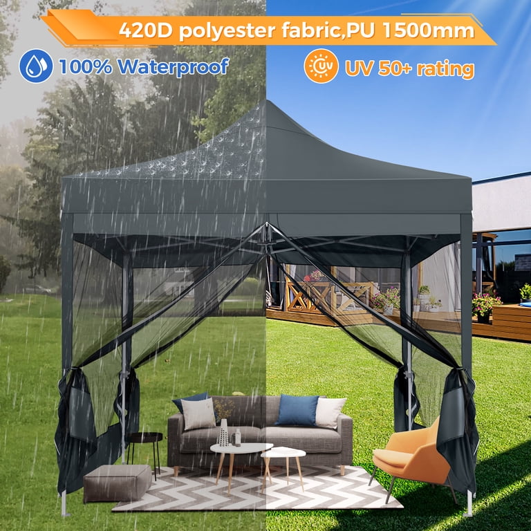 SANOPY 10x10 Heavy Duty Pop up Canopy with 4 Mosquito Net