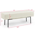 thumbnail image 3 of iRerts Bench Seat, 45" Fabric Upholstered Bench Ottoman Bench, Couch Long Bench Ottoman with Steel Legs, Modern Entryway Bench Bed Bench for Entryway Dining Room Living Room Bedroom, Beige, 3 of 9