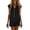 Black, variant on Women Summer Shorts Rompers Short Sleeve Button Down Romper V Neck Wide Leg Jumpsuit
