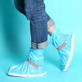 thumbnail image 1 of Cubrezapatillas impermeables para la lluvia, 1 par, antideslizantes, para ciclismo, color azul, talla L, 1 of 5