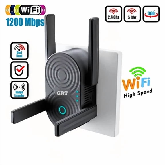 1200Mbps WiFi Long Range Extender Dual Band Router Signal Booster WiFi Repeater