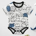 thumbnail image 2 of Caqnni Toddler Baby Boy Girls Clothes Outfits Short Summer Sleeve Letters Printed Shirt Elastic Shorts Sets Cartoon Print 2PC Summer Pjs Pajamas & Dailywear Set 0-3 Months,Blue, 2 of 4