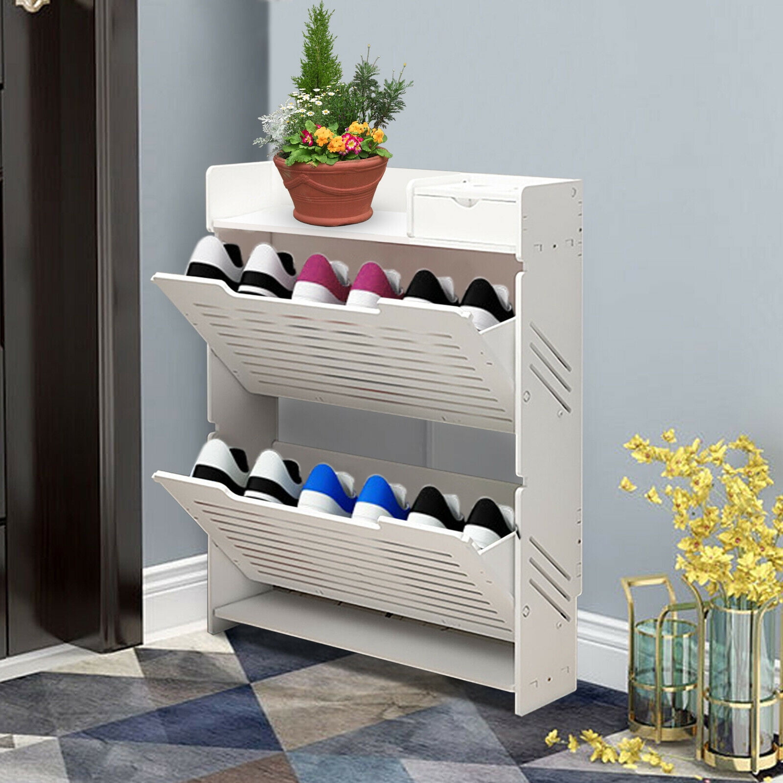 Shoe Cabinets Narrow Shoe Rack Ultra Thin Tipping Organizer Schuhschrä –  TheTrendWillOut