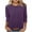Purple, variant on LYEAA Womens 3/4 Length Sleeve Tees Crew Neck 3/4 Sleeve T-shirt Fashion Solid Tees Loose Soft Comfortable Blouse Dressy Casual Breathable Trendy Clothing Blue S