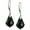 Jet Black, variant on Purple Swarovski Elements Crystal Sterling Silver Leverback Dangle Earrings