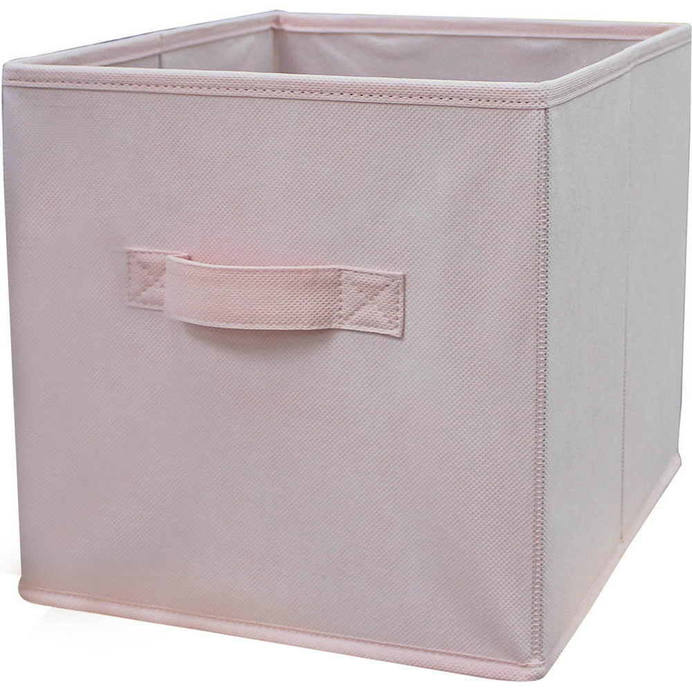 Mainstays Kids Fabric Collapsible Daylily Pink Storage Bin Walmart